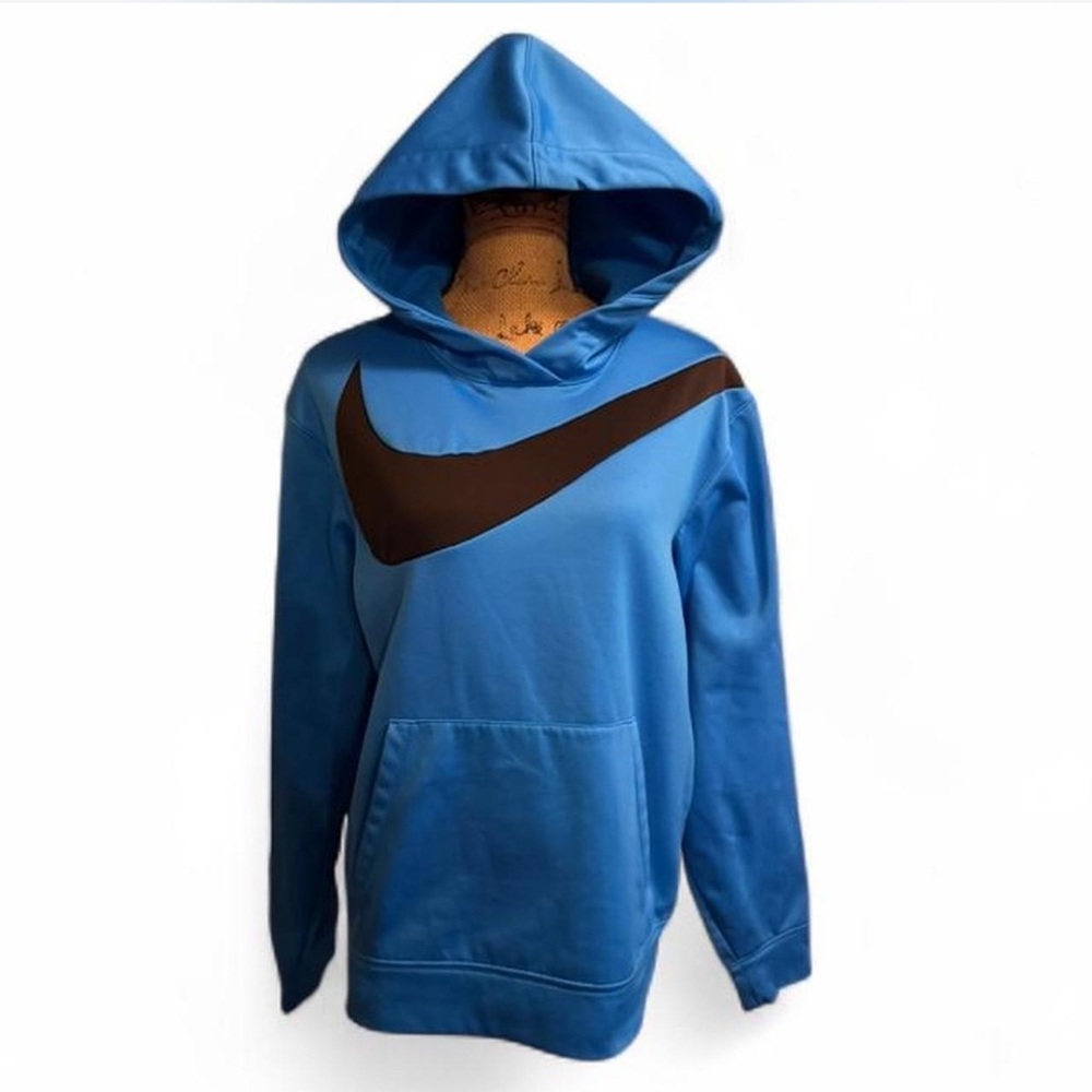 Nike Dri-FIT Pullover Hoodie – Blue w/ Black Swoosh
Size Small